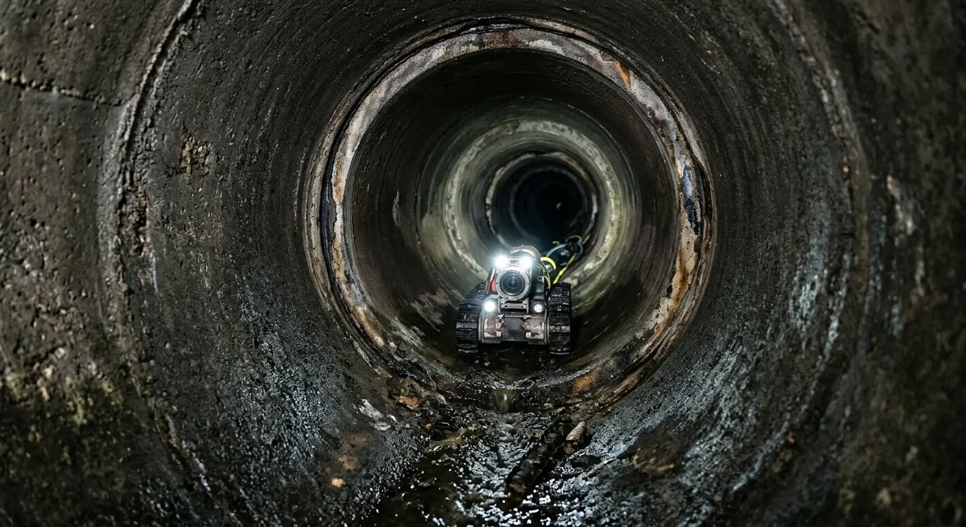 Robotic sewer camera inspecting pipe interior for Sewer Line Repair in West Miami